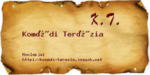 Komádi Terézia névjegykártya